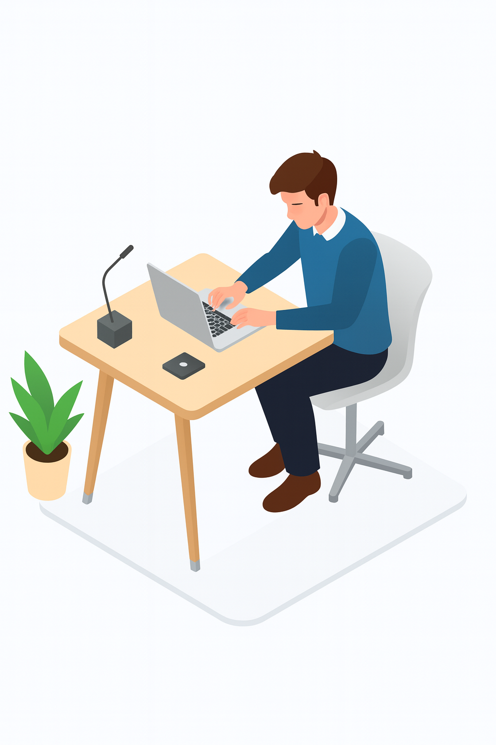 Developer at desk illustration