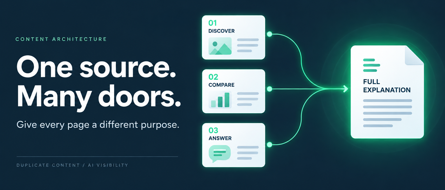 Three purposeful entry points lead to one complete explanation.